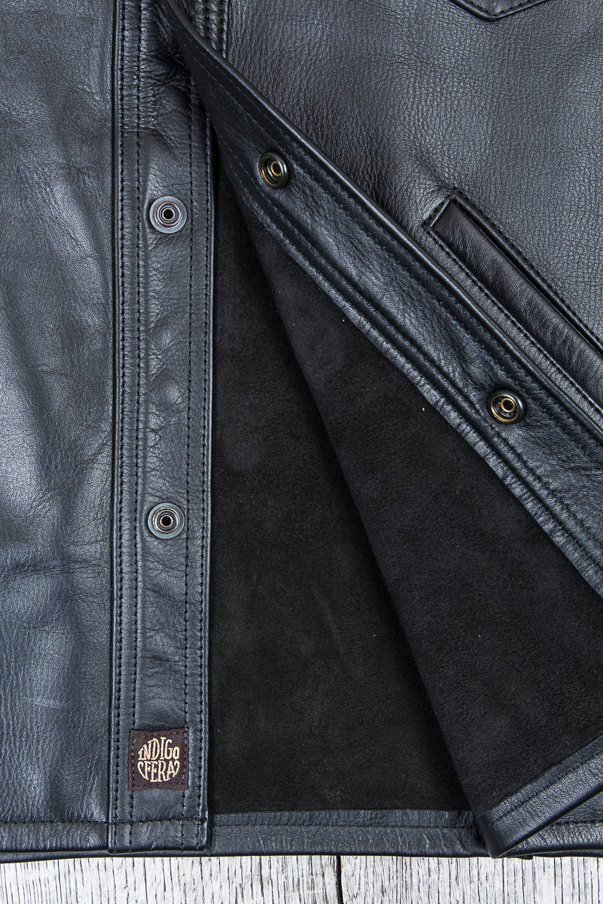 Indigofera Eagle Rising Black Horsehide Leather Jacket