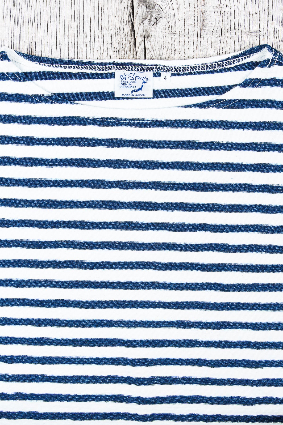 OrSlow Long Sleeve T-Shirt Indigo Stripe