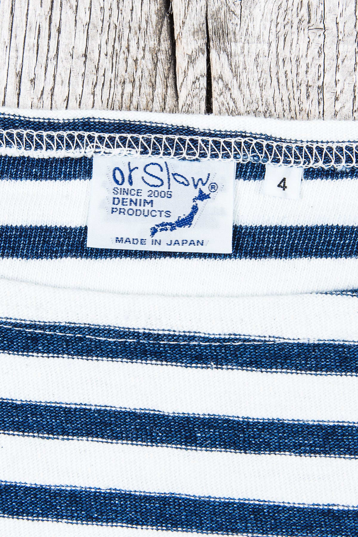 OrSlow Long Sleeve T-Shirt Indigo Stripe