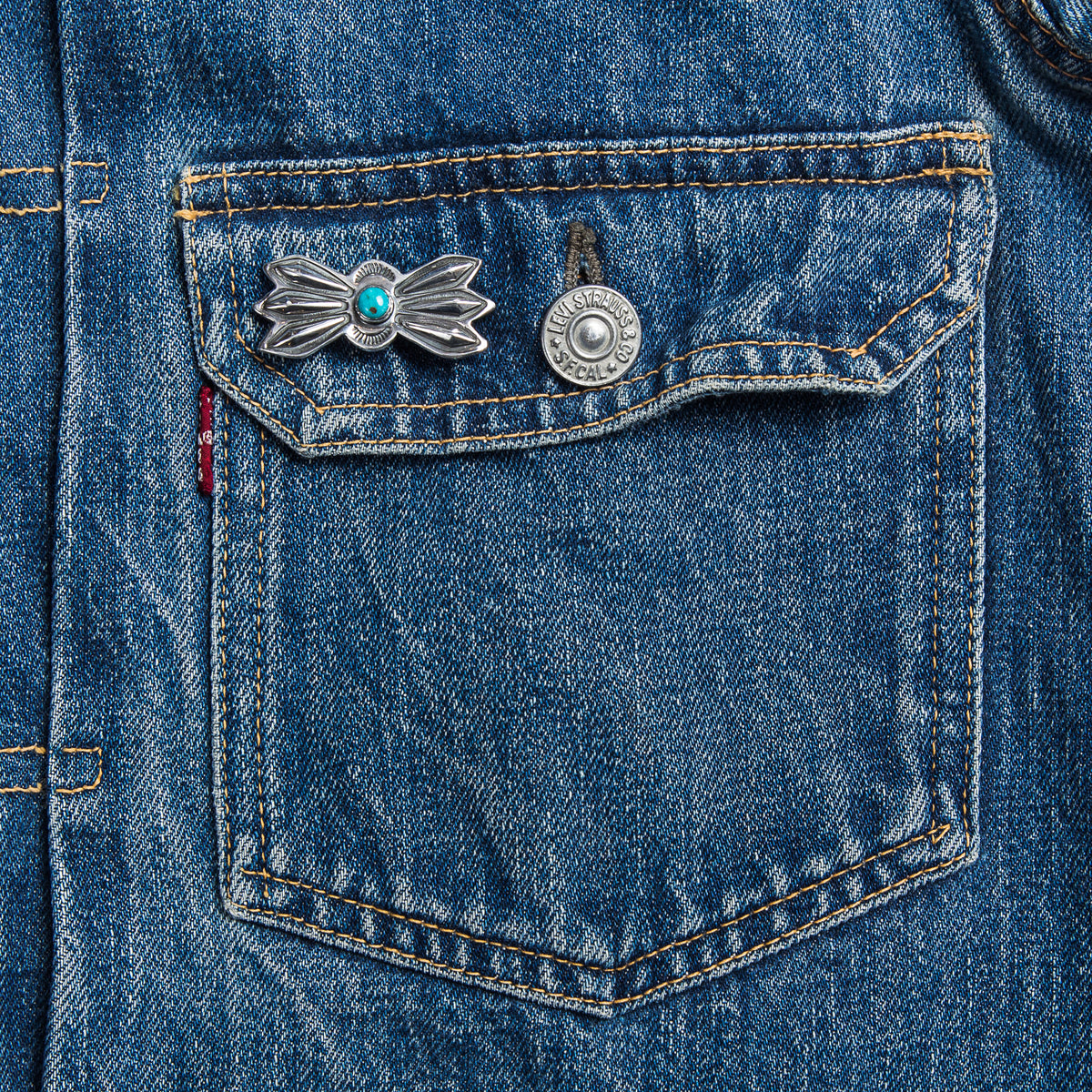 Larry Smith Small Butterfly Turquoise Pin OT-P0128