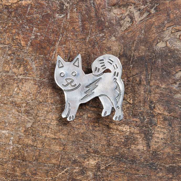 Munqa Newtive Silver Brooch Inu Dog