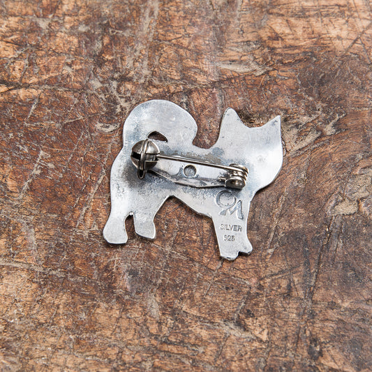 Munqa Newtive Silver Brooch Inu Dog