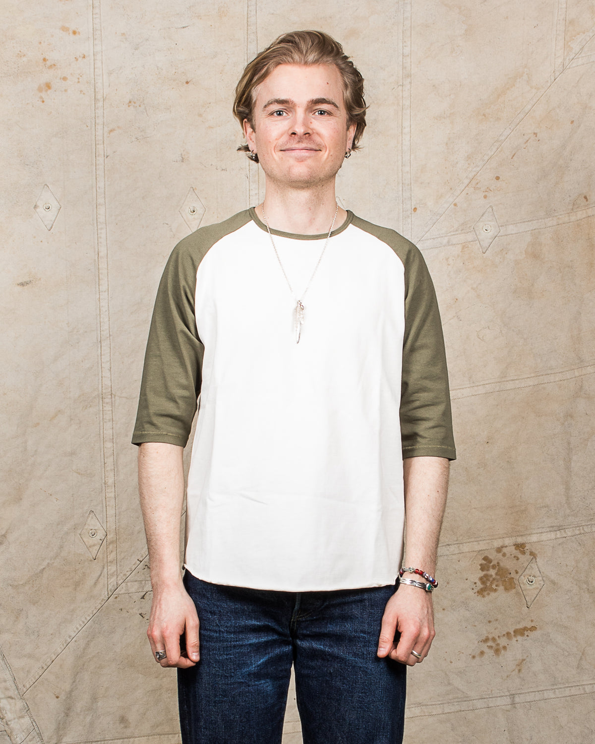 Indigofera Leon Raglan Sweater Sicilian Green / Cocatoo White