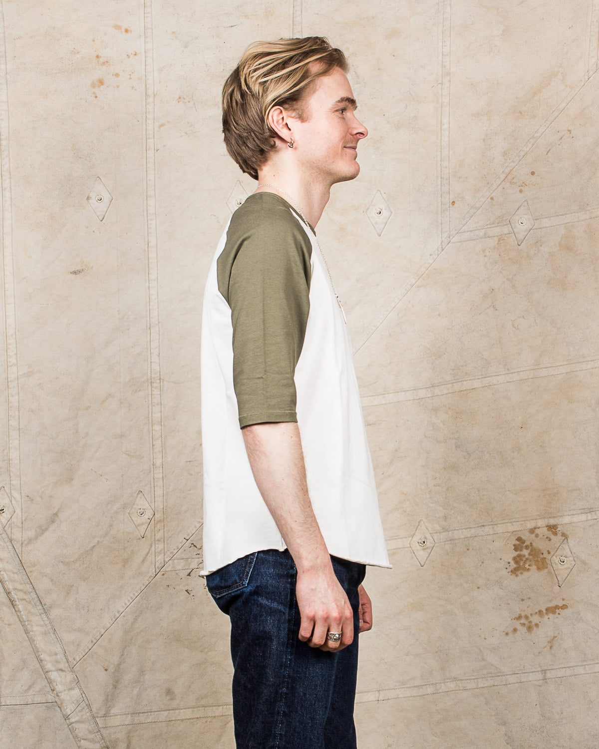 Indigofera Leon Raglan Sweater Sicilian Green / Cocatoo White