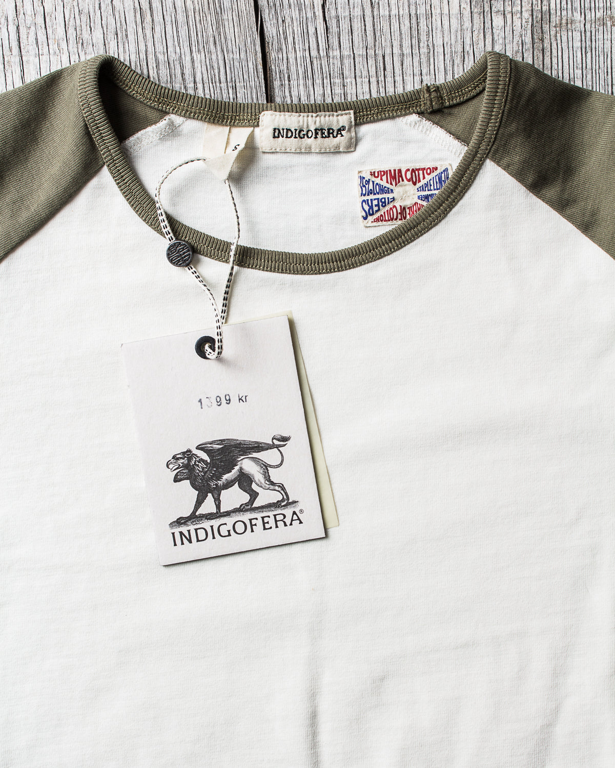 Indigofera Leon Raglan Sweater Sicilian Green / Cocatoo White