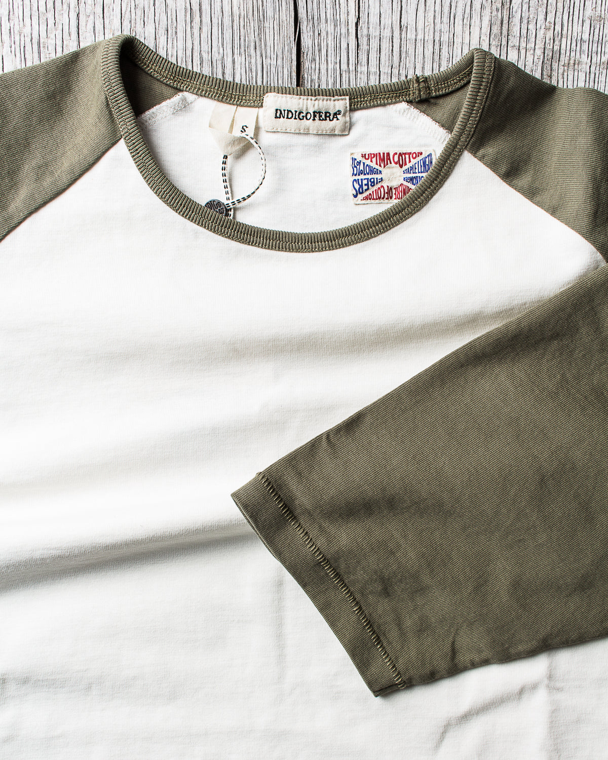 Indigofera Leon Raglan Sweater Sicilian Green / Cocatoo White