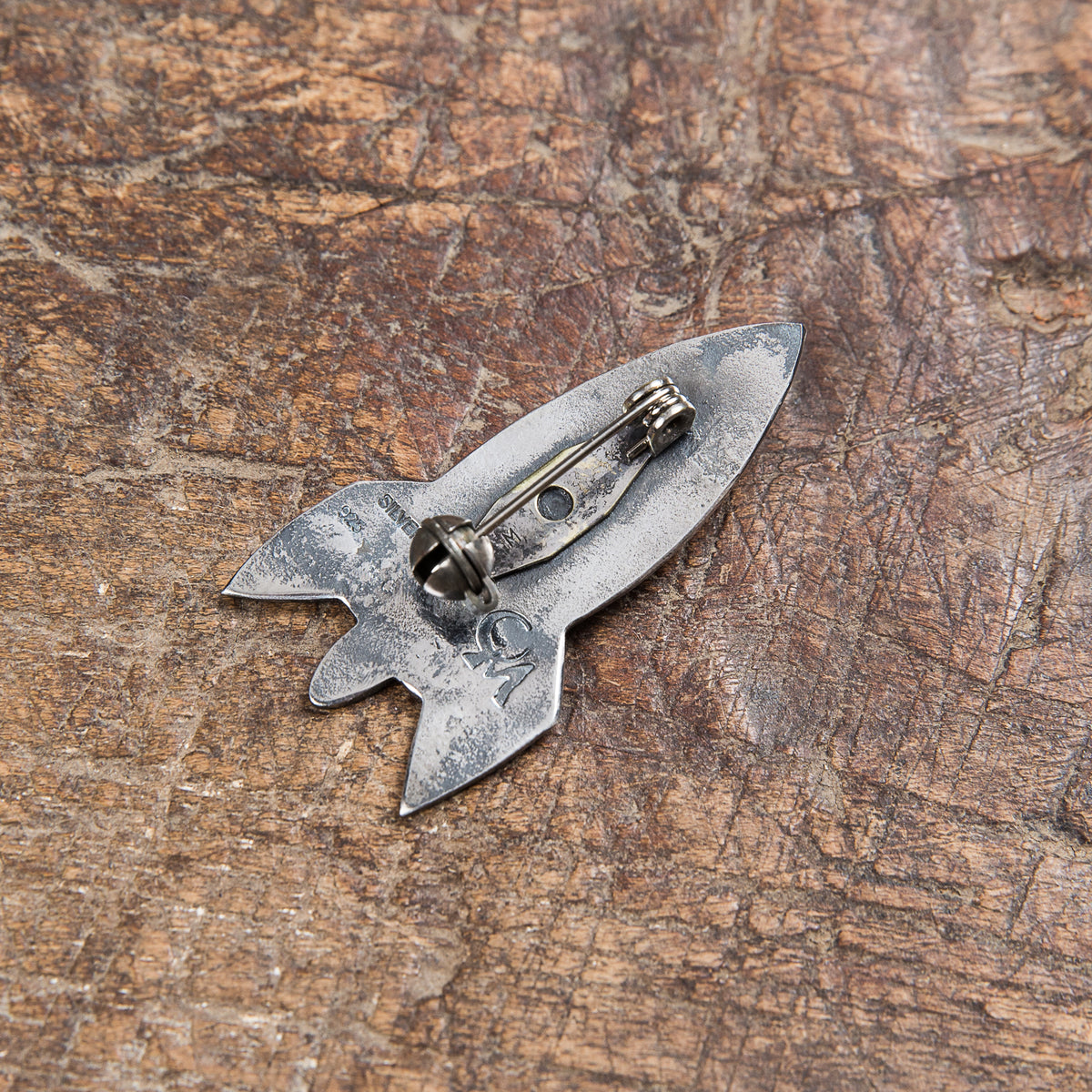 Munqa Newtive Rocket Silver & Turquoise Brooch