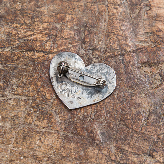 Munqa Newtive Silver Brooch Heart