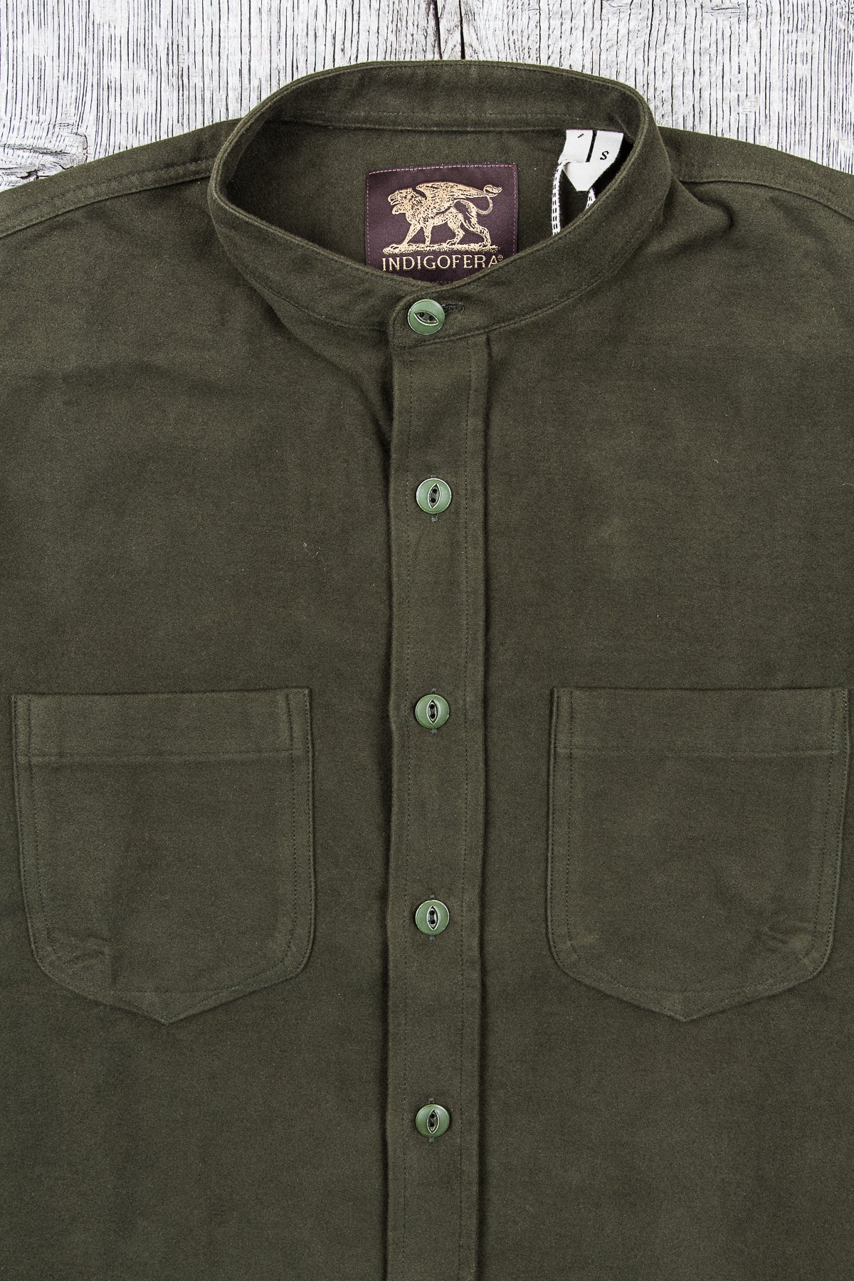 Indigofera Muir Shirt Green Moleskin