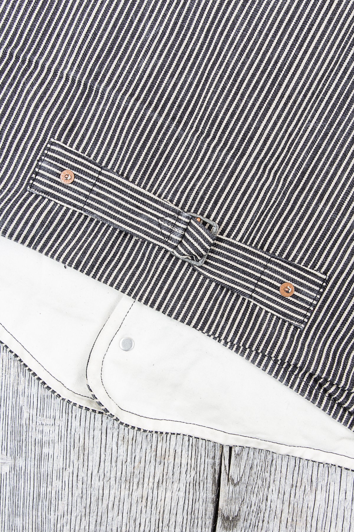 Second Hand Indigofera Floyd Vest Hickory Stripes