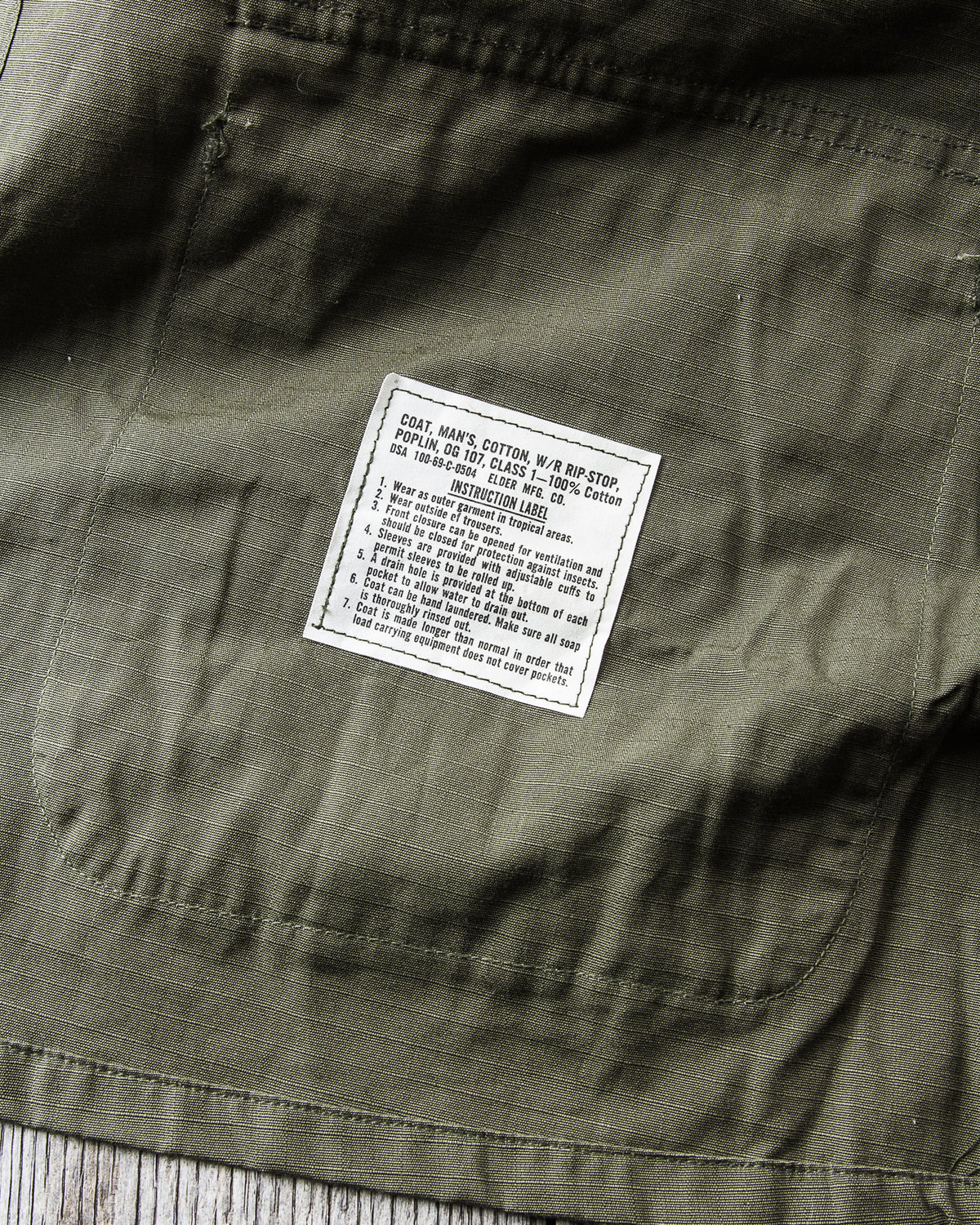 Vintage Deadstock 1969 US Army Ripstop Tropical Jacket Size: Large Long