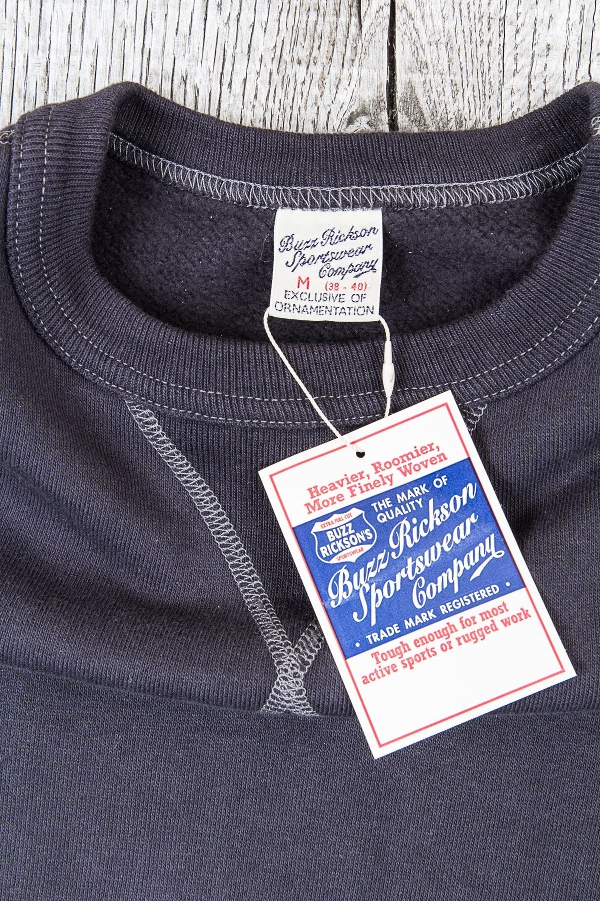 Buzz Rickson's Loopwheel Sweatshirt 4-Needle Black BR65622