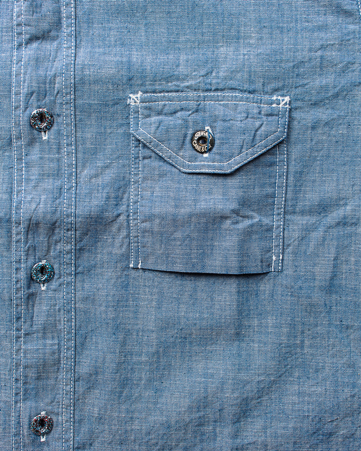 Sugar Cane & Co. Fiction Romance 4,3oz Slub Chambray Work Shirt