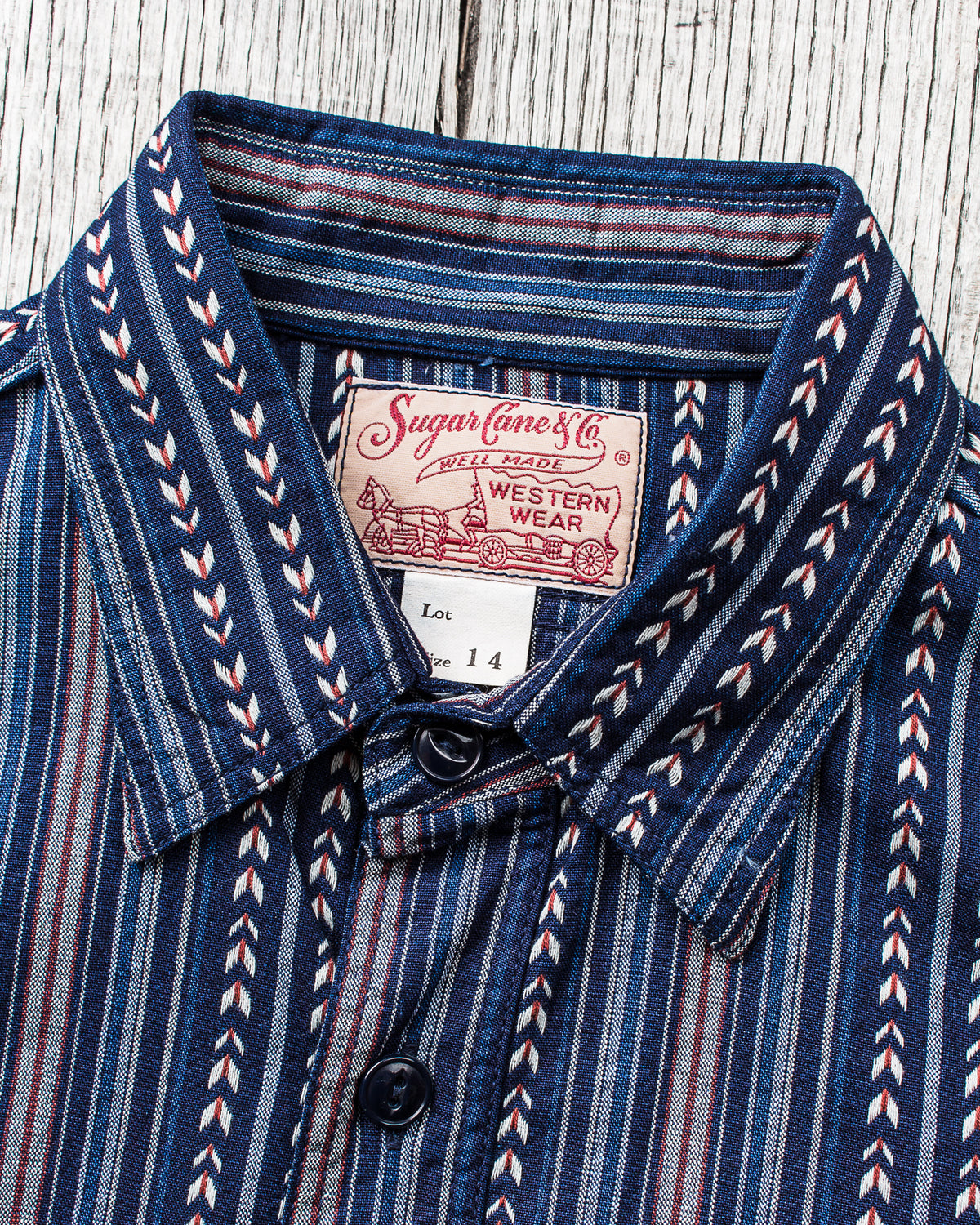 Sugar Cane & Co. Native American Indigo Stripe Work Shirt