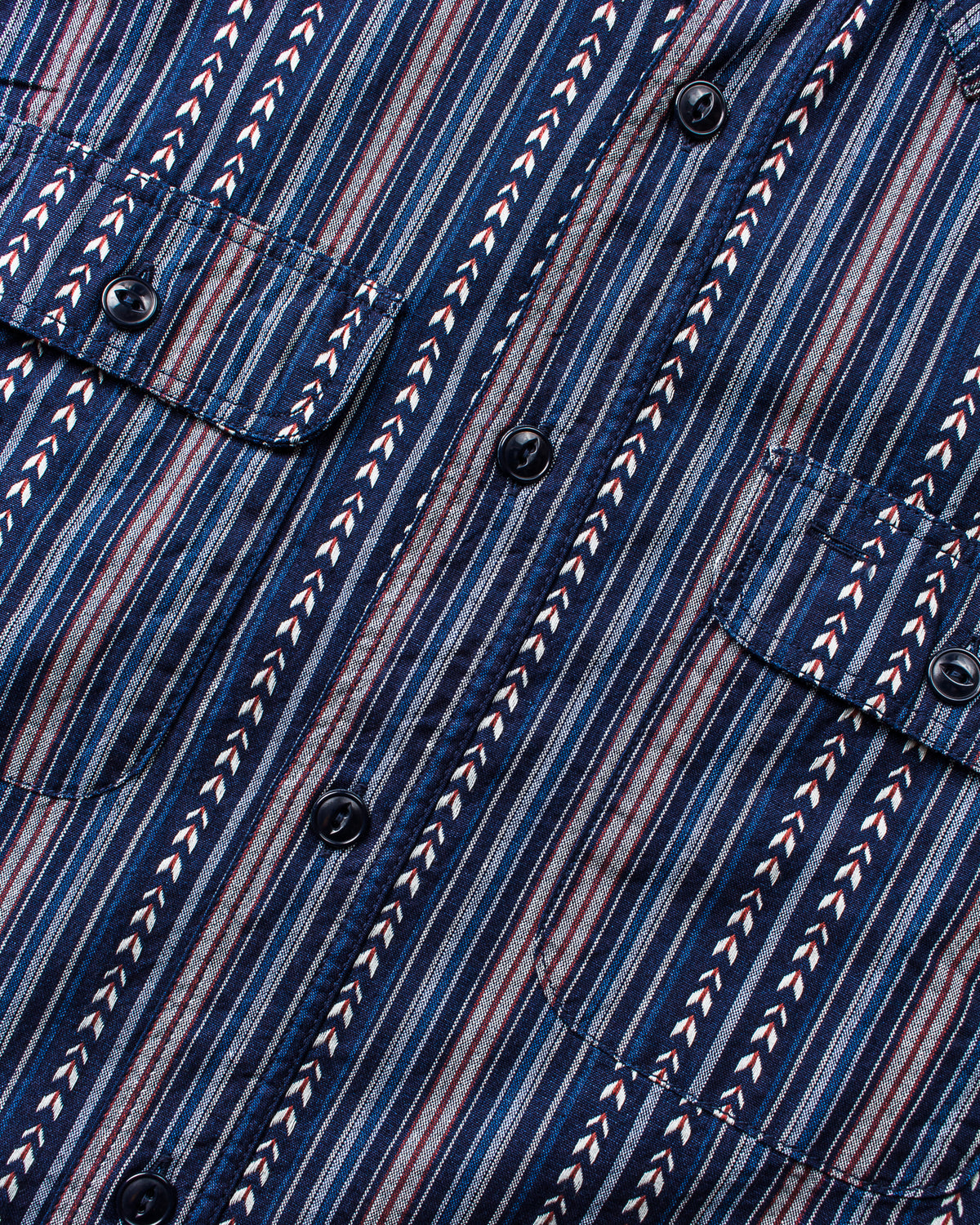 Sugar Cane & Co. Native American Indigo Stripe Work Shirt