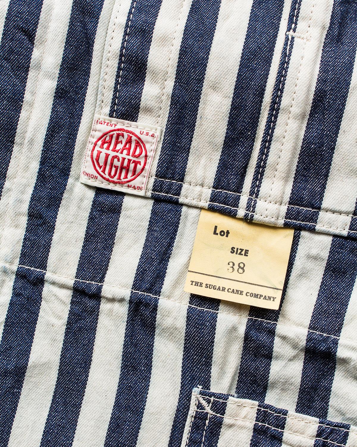 Sugar Cane & Co Headlight x Fiction Romance NOS 7oz 1/2" Indigo Stripe Work Coat
