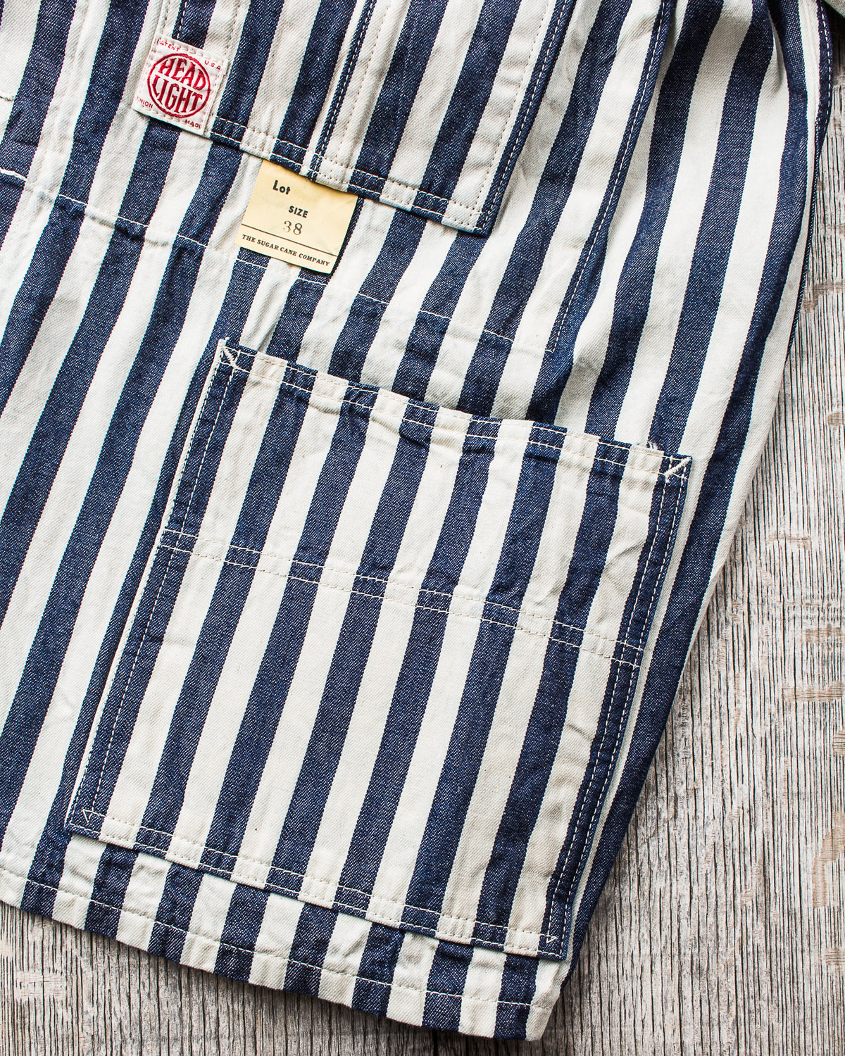 Sugar Cane & Co Headlight x Fiction Romance NOS 7oz 1/2" Indigo Stripe Work Coat