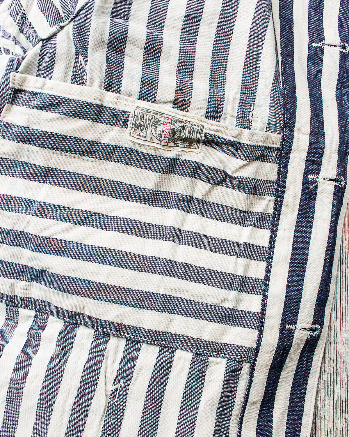 Sugar Cane & Co Headlight x Fiction Romance NOS 7oz 1/2" Indigo Stripe Work Coat