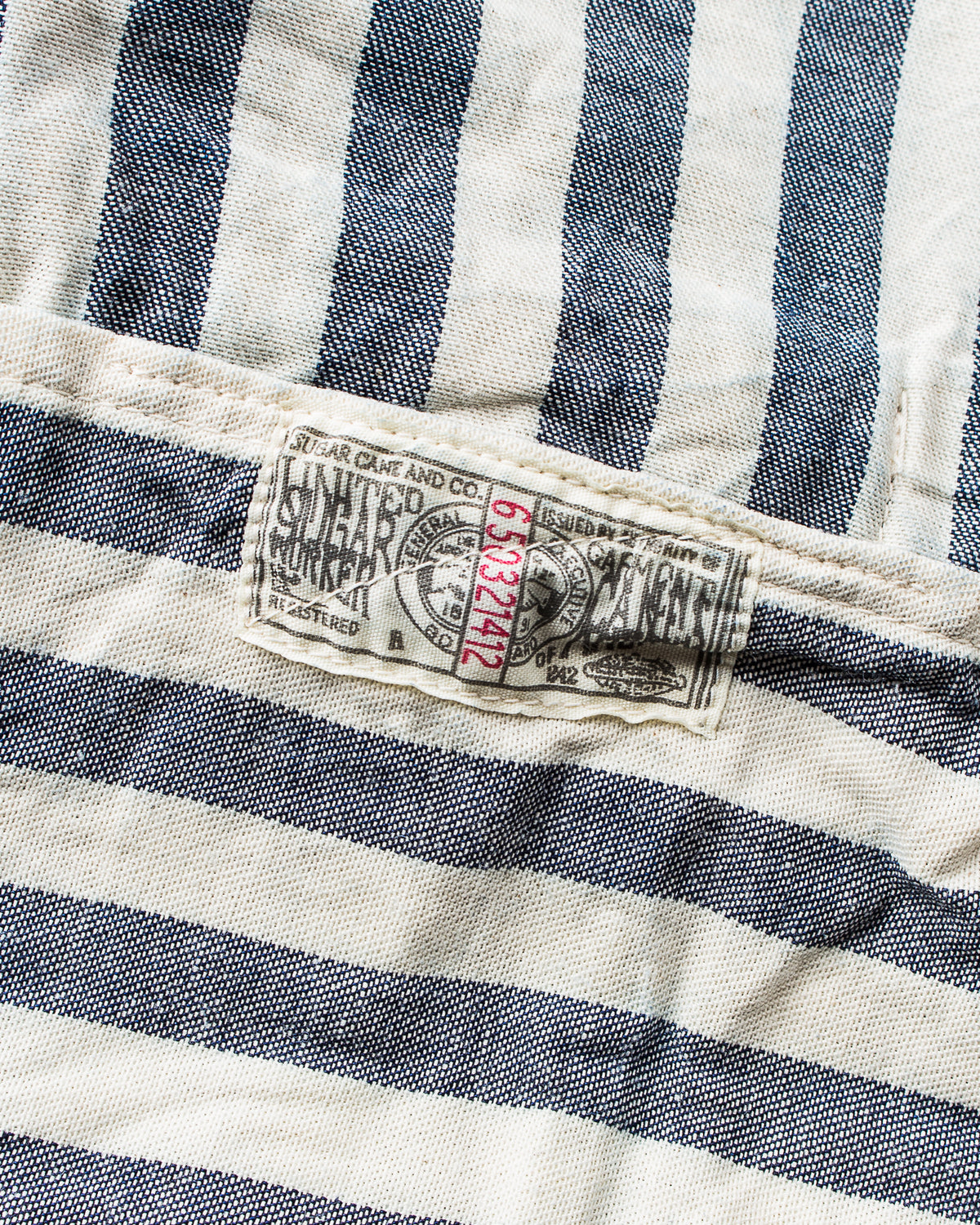 Sugar Cane & Co Headlight x Fiction Romance NOS 7oz 1/2" Indigo Stripe Work Coat