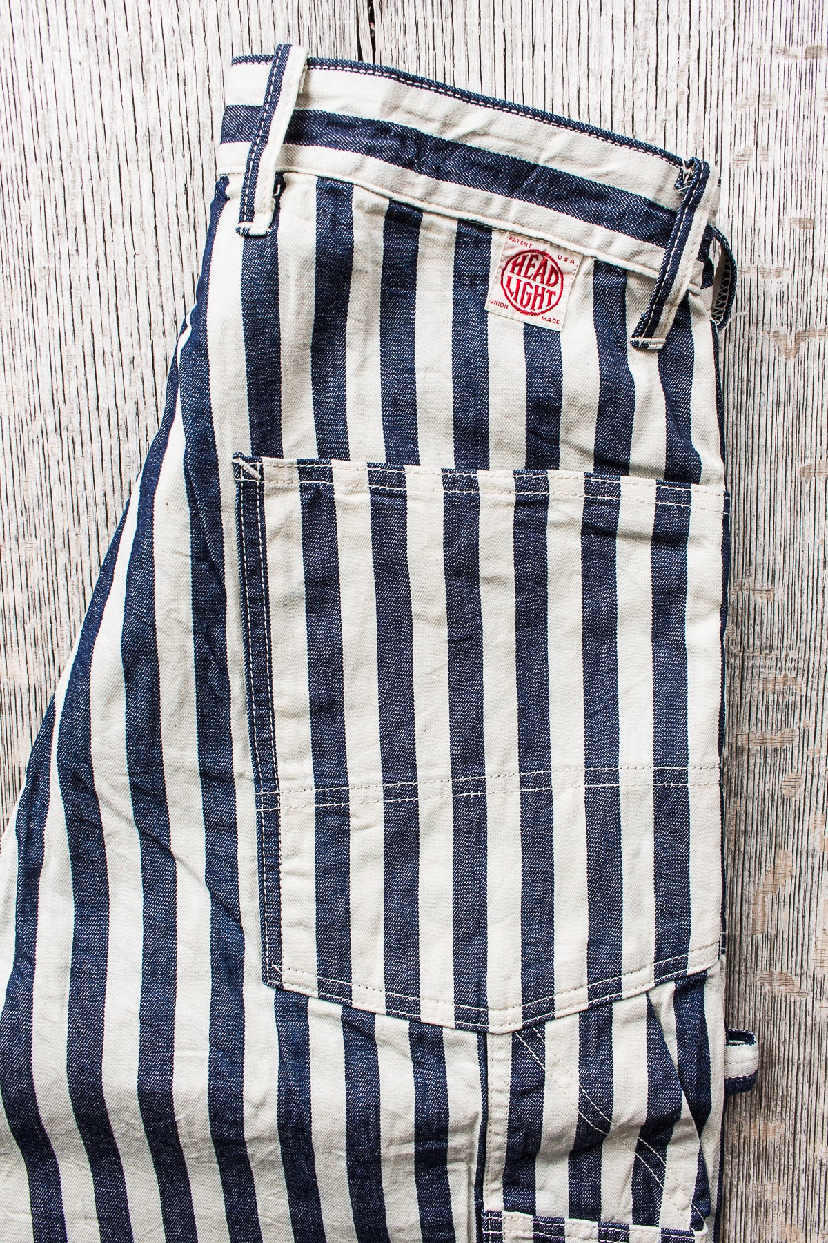 Sugar Cane & Co Headlight x Fiction Romance NOS 7oz 1/2" Indigo Stripe Work Pants