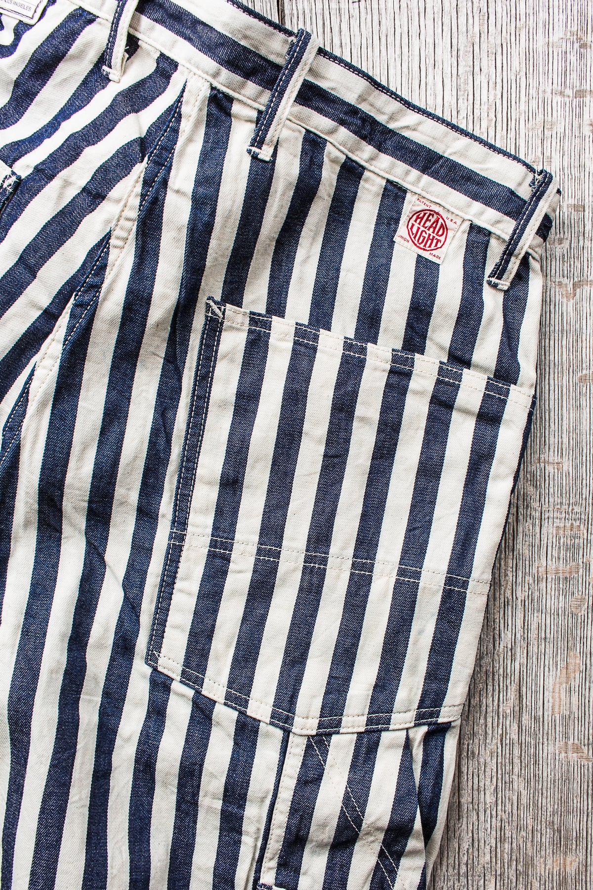 Sugar Cane & Co Headlight x Fiction Romance NOS 7oz 1/2" Indigo Stripe Work Pants