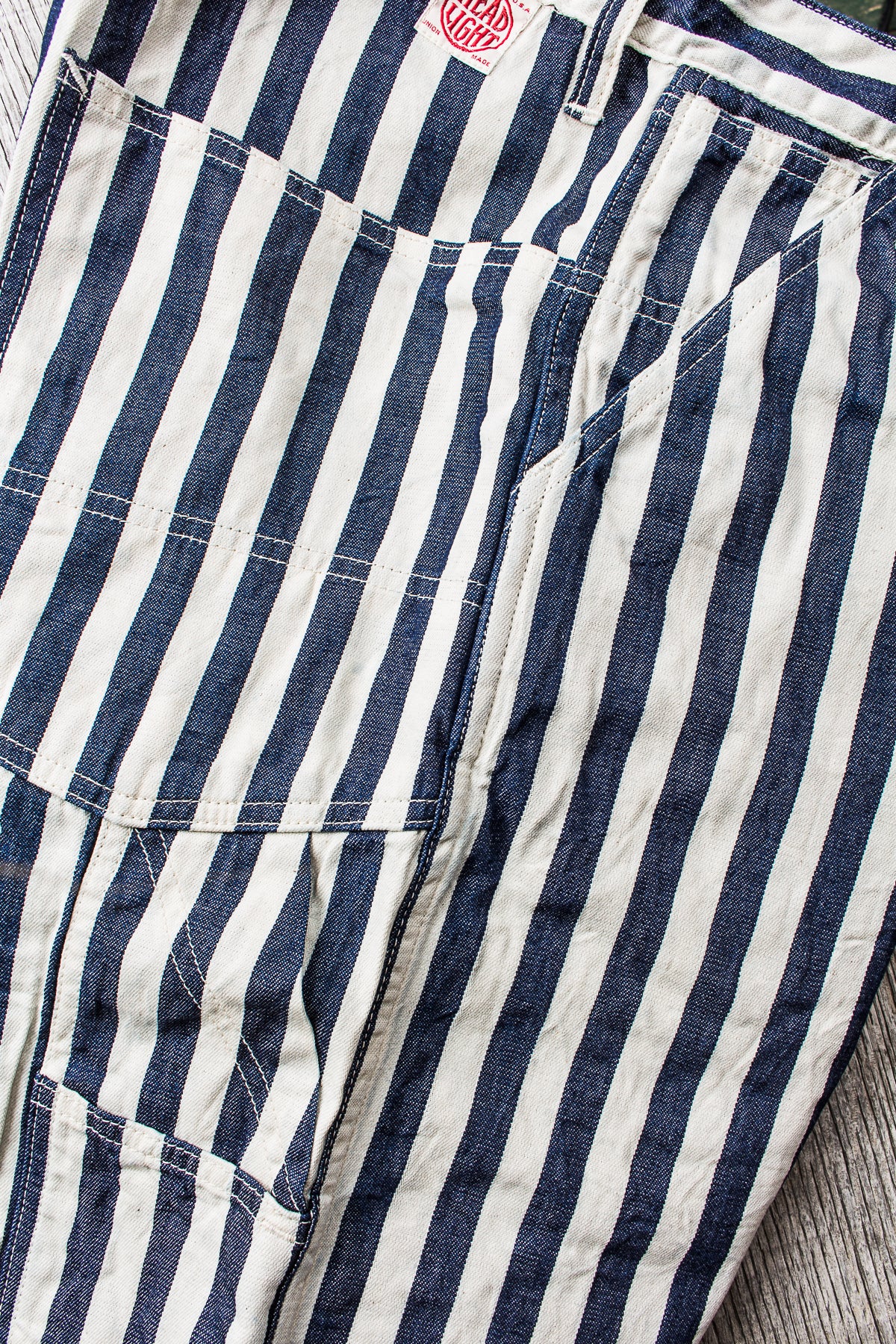 Sugar Cane & Co Headlight x Fiction Romance NOS 7oz 1/2" Indigo Stripe Work Pants