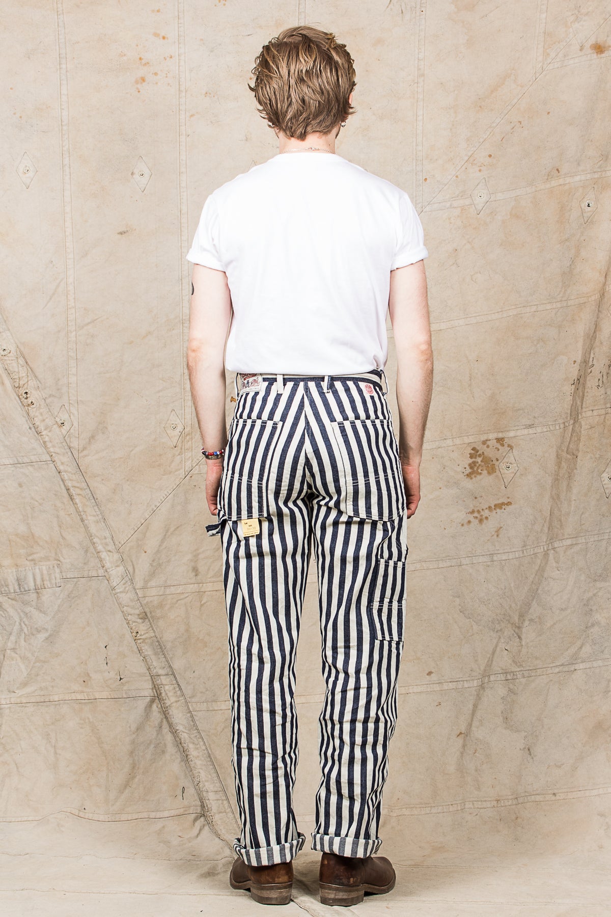 Sugar Cane & Co Headlight x Fiction Romance NOS 7oz 1/2" Indigo Stripe Work Pants