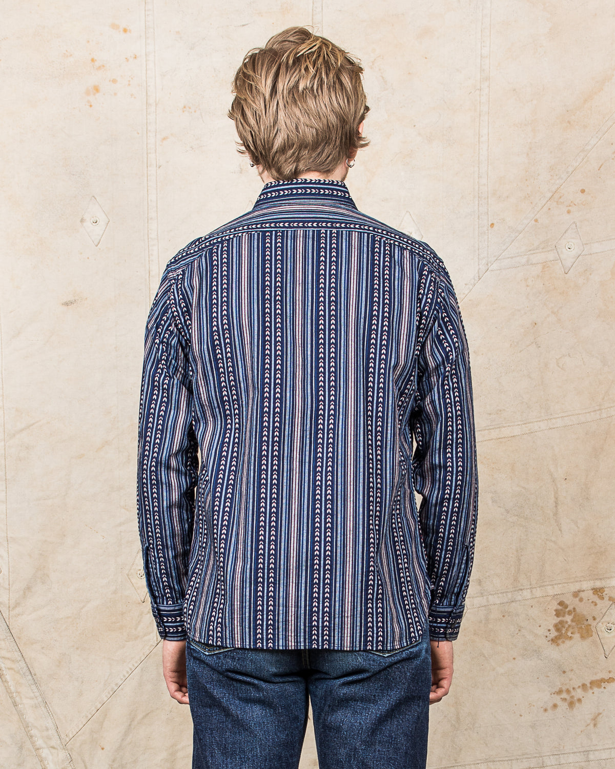 Sugar Cane & Co. Native American Indigo Stripe Work Shirt