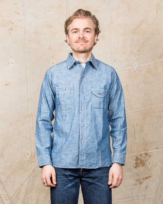 Sugar Cane & Co. Fiction Romance 4,3oz Slub Chambray Work Shirt