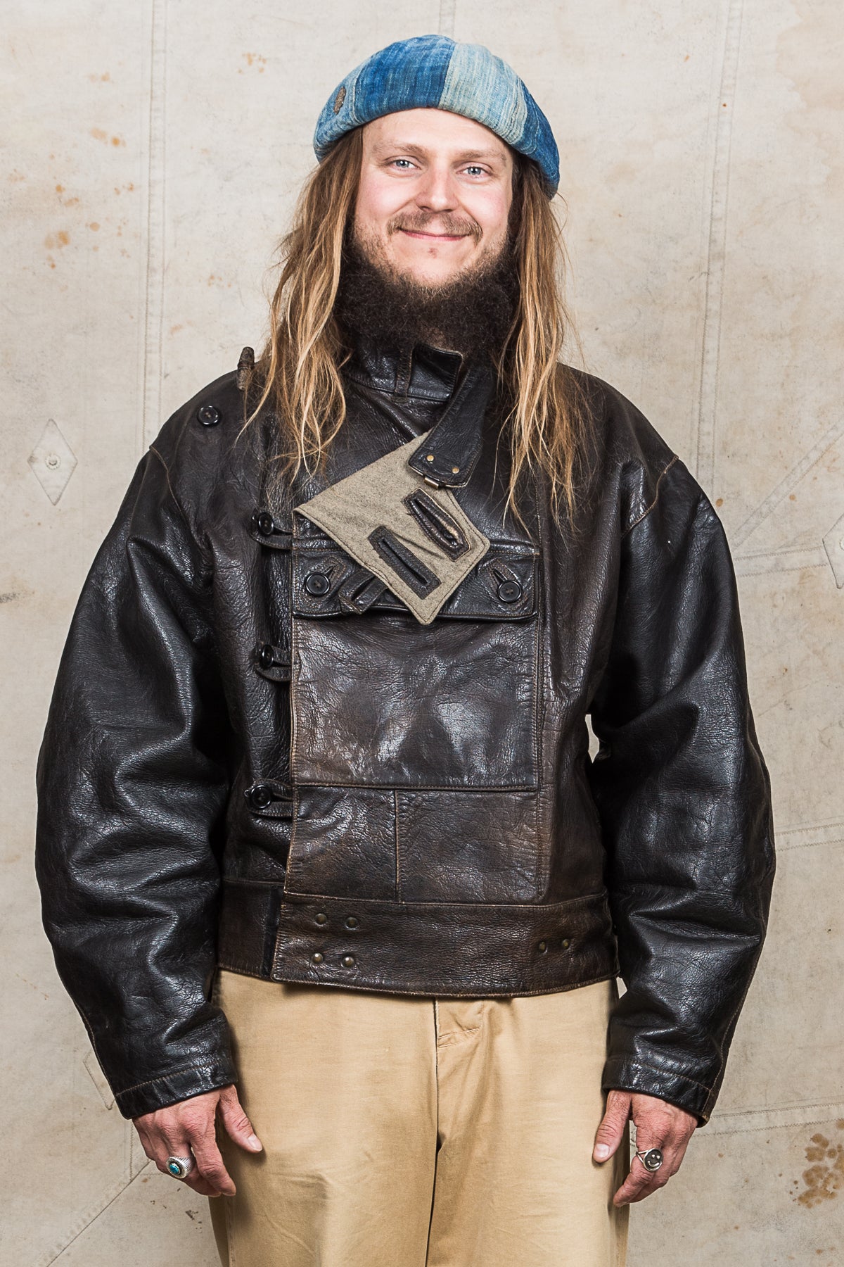 Vintage Swedish Army Dispatch Riders Leather Jacket "Ordonnansjacka" Size 52