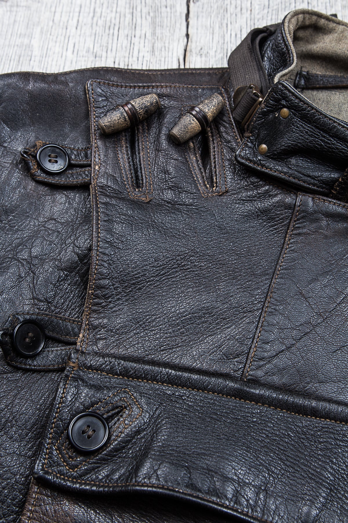 Vintage Swedish Army Dispatch Riders Leather Jacket "Ordonnansjacka" Size 52