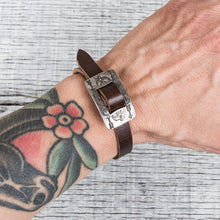 Tenable Crafts Silver & Leather Thunderbird Bracelet