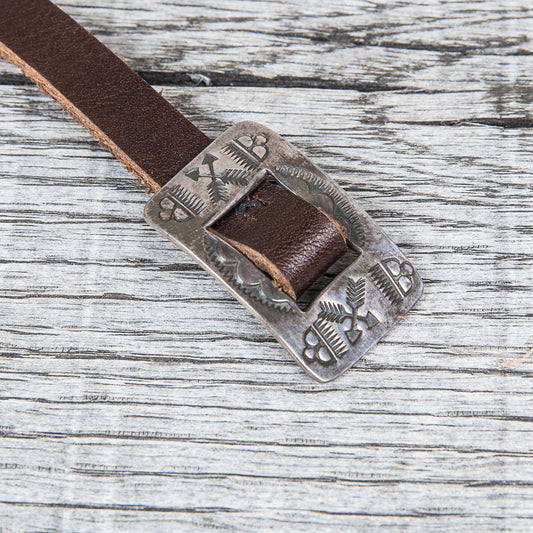 Tenable Crafts Silver & Leather Crossed Arrows Bracelet