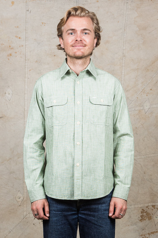 Sugar Cane & Co Green Pin Check Work Shirt