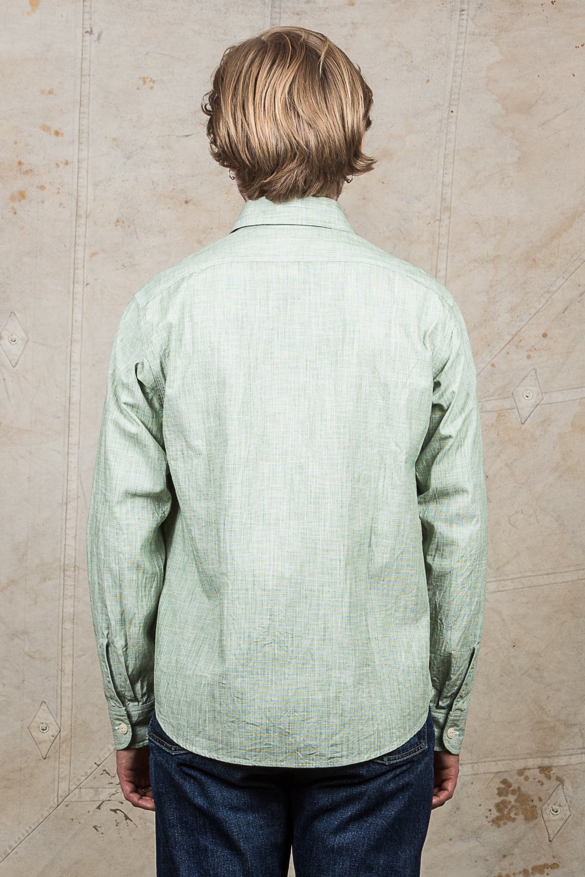 Sugar Cane & Co Green Pin Check Work Shirt