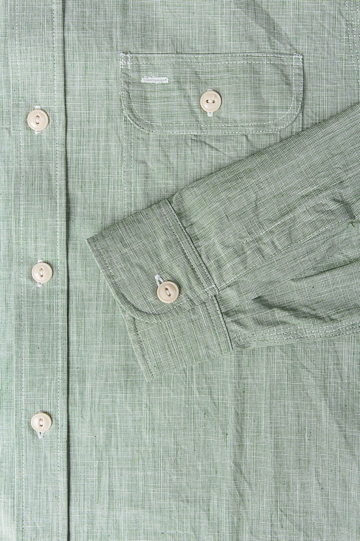 Sugar Cane & Co Green Pin Check Work Shirt