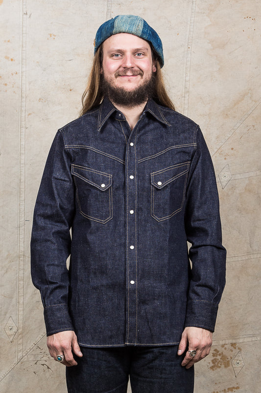 Warehouse & Co Lot 3001 Long Horn Style Western Denim Shirt