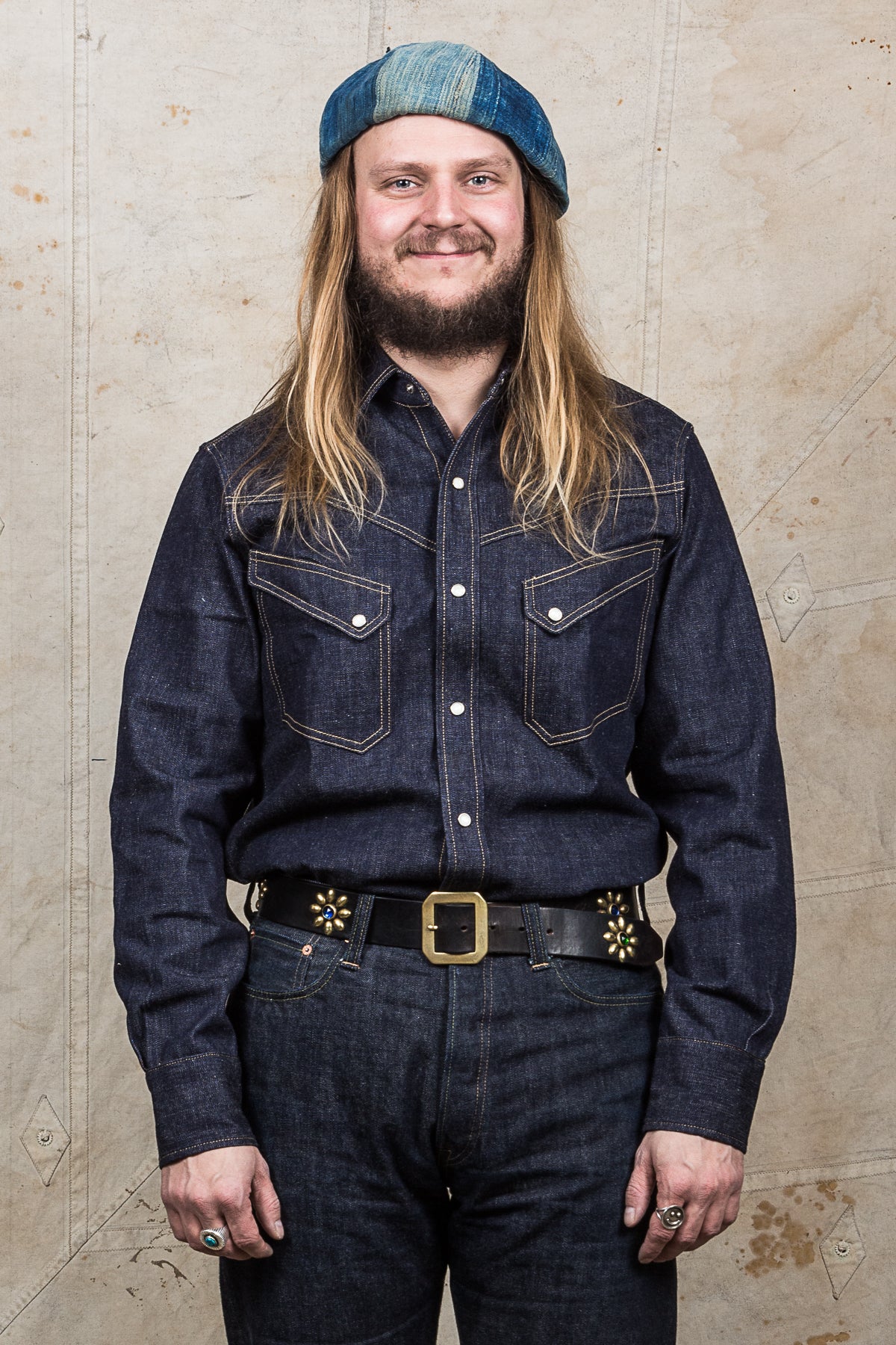 Warehouse & Co Lot 3001 Long Horn Style Western Denim Shirt