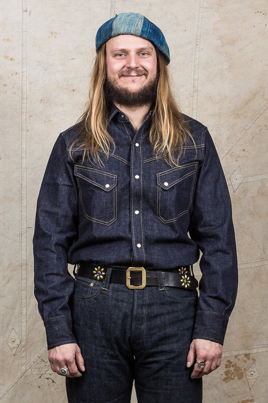 Warehouse & Co Lot 3001 Long Horn Style Western Denim Shirt