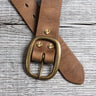 Lone Wolf Leathers Belt Horween Chromexcel Oval Brass Buckle