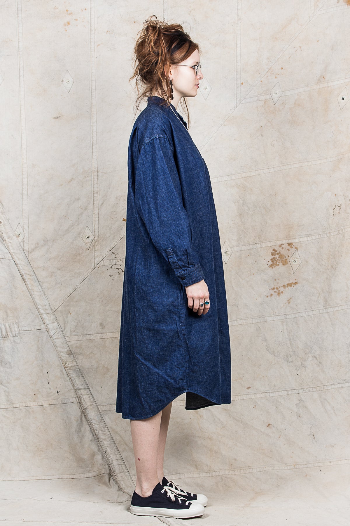 OrSlow Women's Denim Shirt One Piece Dress