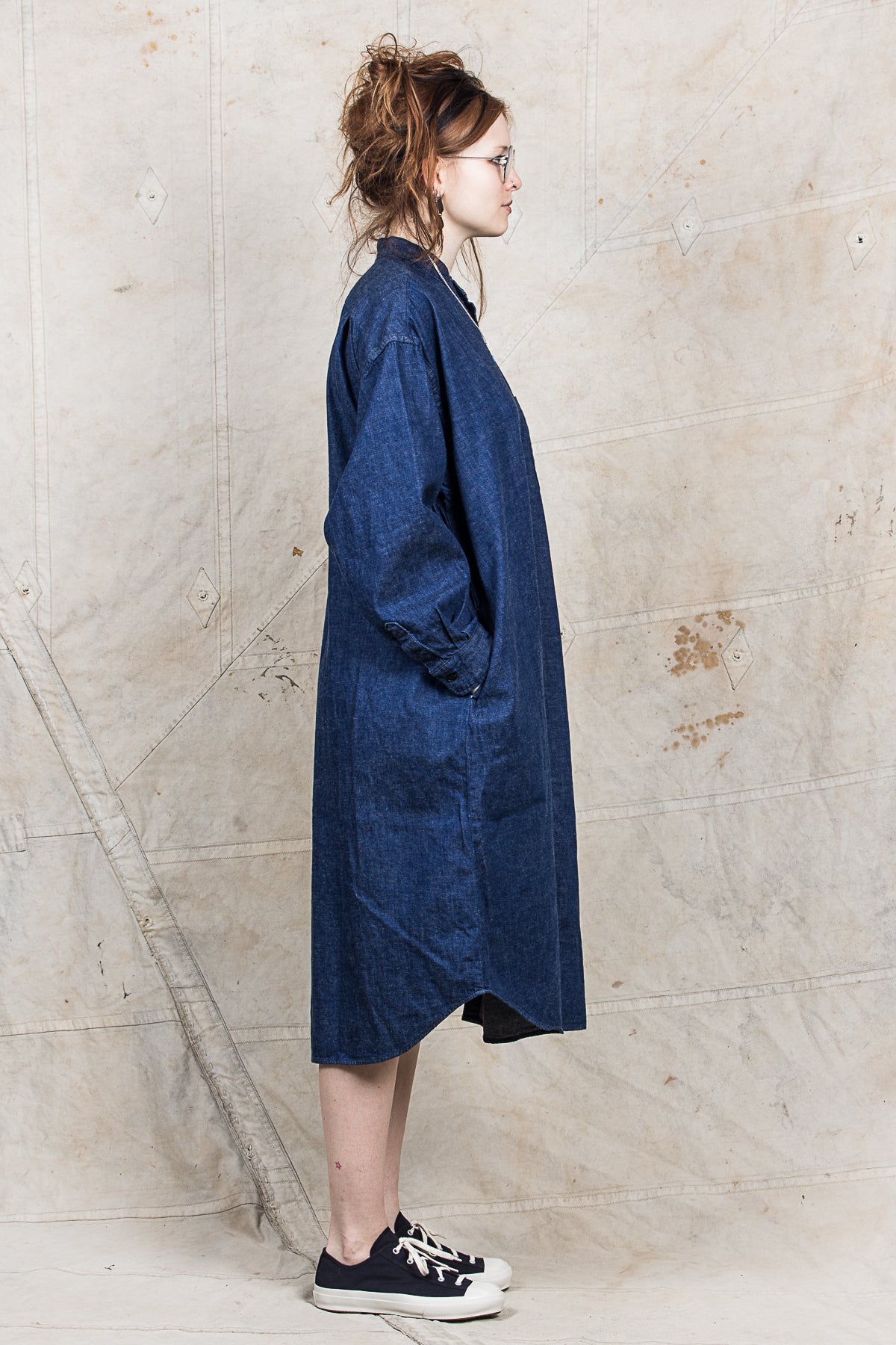 OrSlow Women's Denim Shirt One Piece Dress