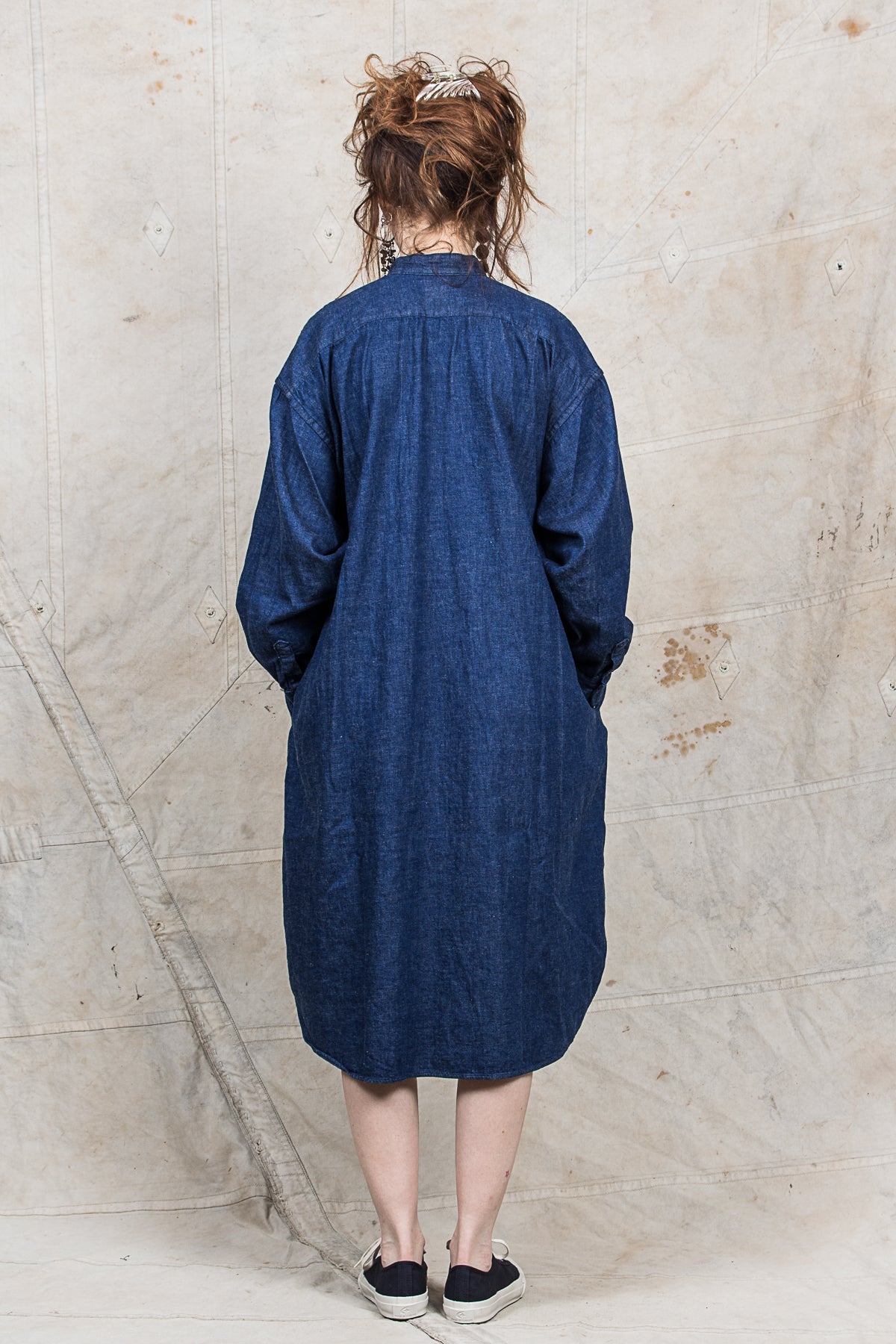 OrSlow Women's Denim Shirt One Piece Dress