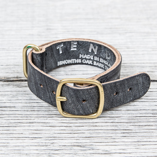 Tender Nato Watch Strap Natural Black Wattle Leather 20 mm