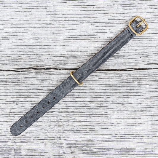 Tender Nato Watch Strap Natural Black Wattle Leather 20 mm