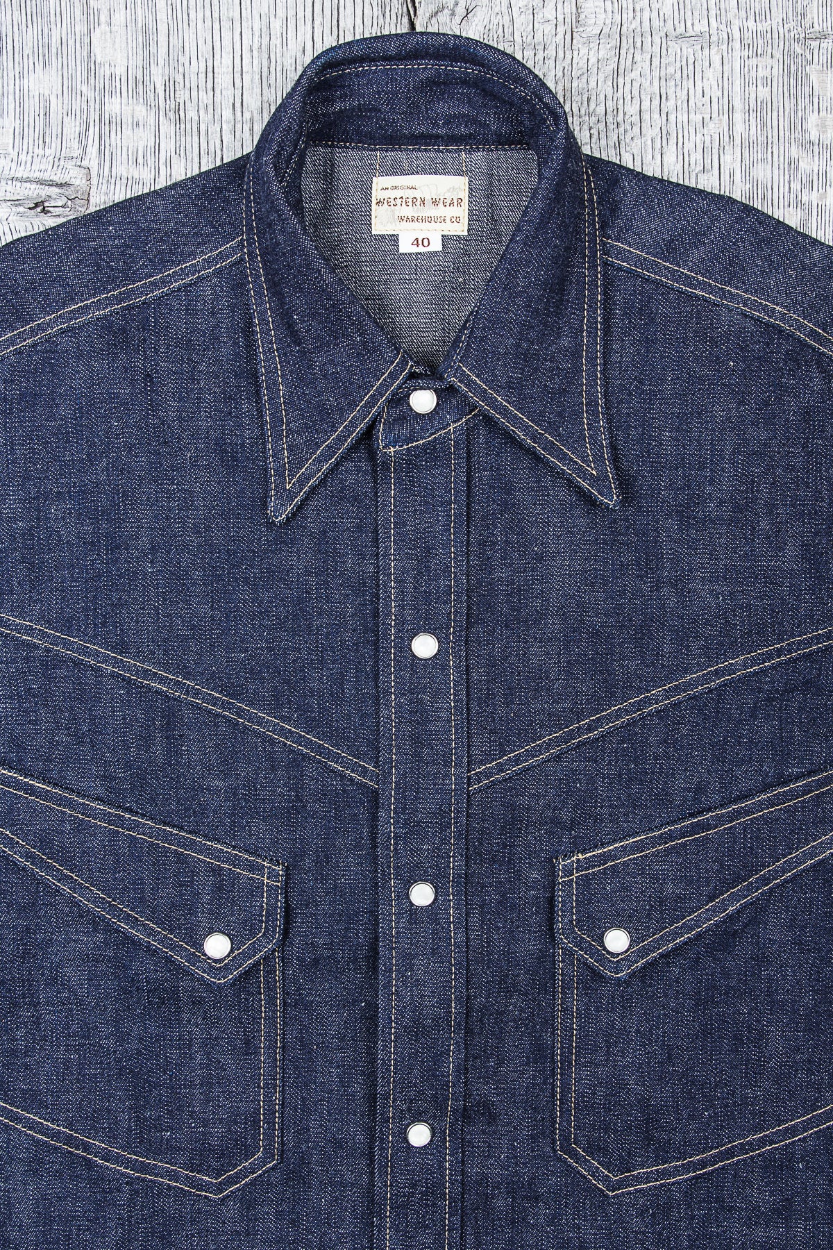 Warehouse & Co Lot 3001 Long Horn Style Western Denim Shirt