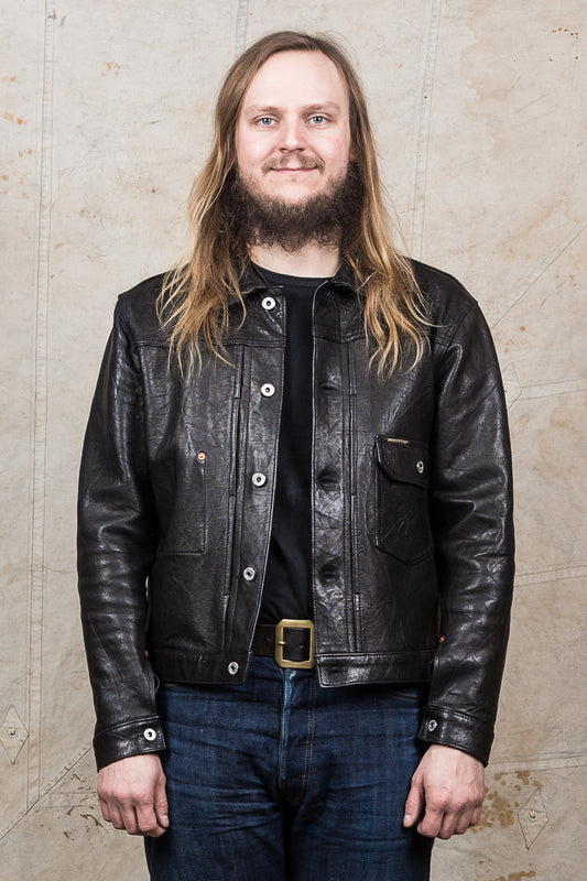 Secondhand Indigofera Black Grant Leather Jacket