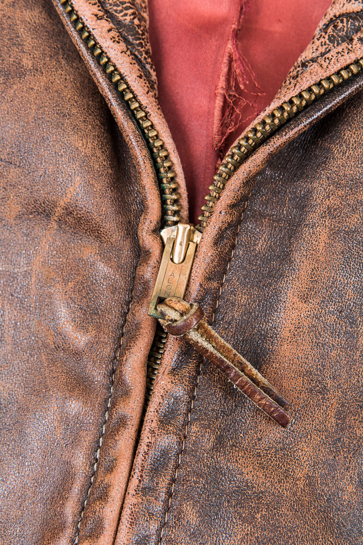 Vintage Original 40/50s Halfbelt Horsehide Leather Jacket