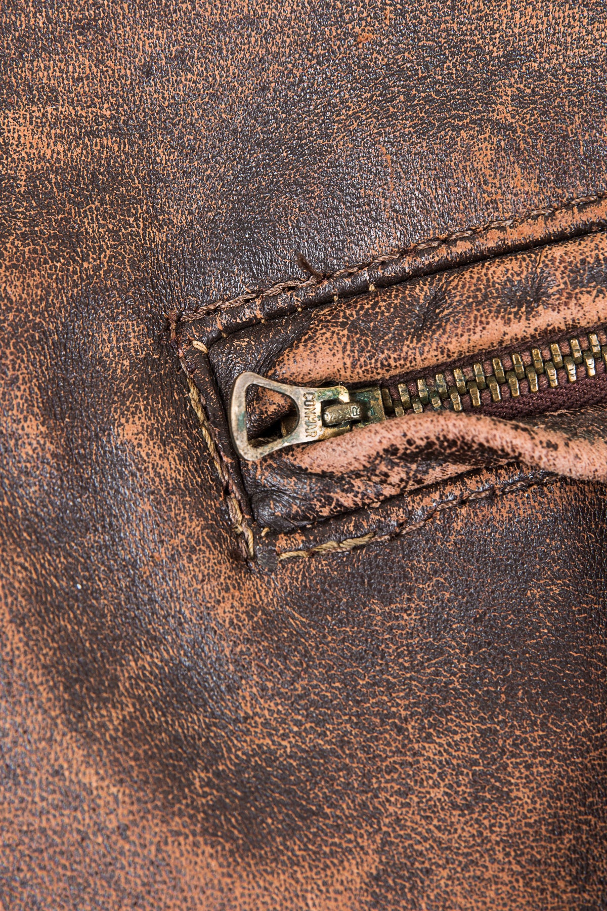 Vintage Original 40/50s Halfbelt Horsehide Leather Jacket