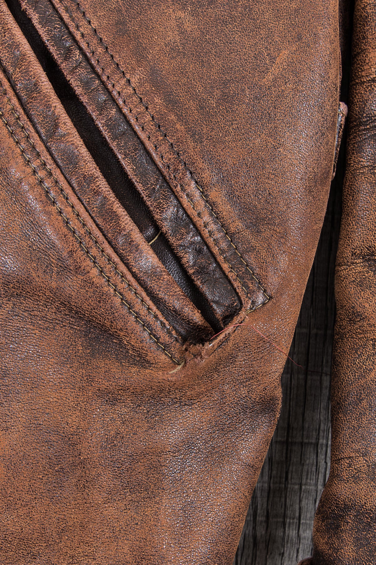 Vintage Original 40/50s Halfbelt Horsehide Leather Jacket